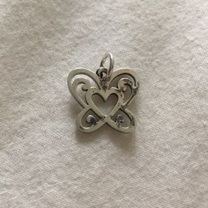 Open Butterfly Heart Charm